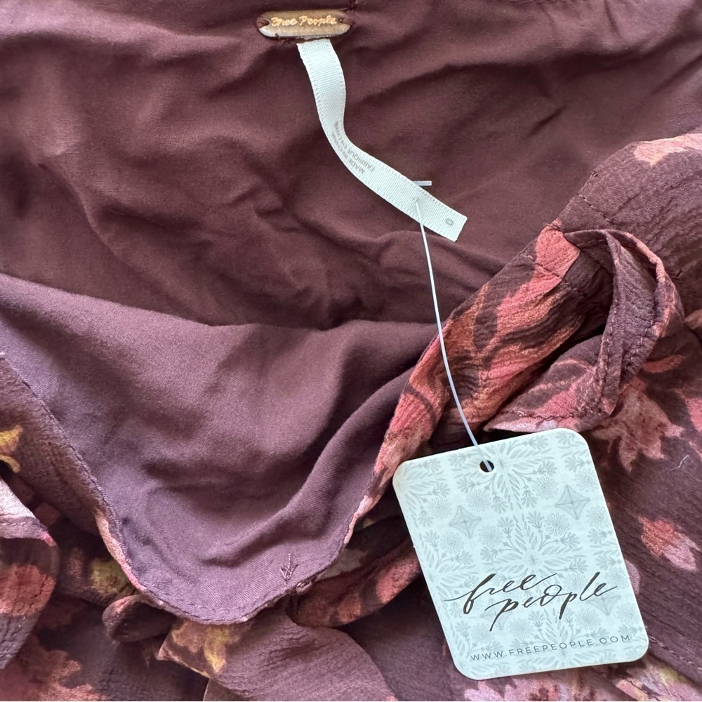 NWT Free People Floral Flounce Around Maxi Skirt 0 - Picture 13 of 13